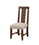 Benzara BM187621 Fabric Upholstered Wooden Chair with Exposed Joints, Set of 2, Brick Brown and Beige