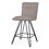 Benzara BM187623 Leather Counter Height Stool with Metal Hairpin Legs, Set of 2, Taupe Brown and Black
