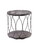 Benzara BM188343 Round Industrial Style Metal and Solid Wood End Table with Open Bottom Shelf, Gray and Brown