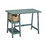 Benzara BM190075 Distressed Wooden Desk with Two Display Shelves and Trestle Base, Small, Teal Blue