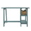 Benzara BM190075 Distressed Wooden Desk with Two Display Shelves and Trestle Base, Small, Teal Blue