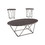 Benzara BM190131 Elm Wood Table Set with Bridge Truss Metal Base, Set of Three, Brown and Gray