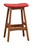 Benzara BM190164 Leatherette Wooden Counter Stool with Saddle Seat, Set of 2, Red and Brown