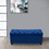 Benzara BM190846 Velvet Upholstered Button Tufted Trunk with Lift Top Storage and Nail head Accent Trim, Blue