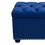 Benzara BM190846 Velvet Upholstered Button Tufted Trunk with Lift Top Storage and Nail head Accent Trim, Blue