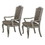 Benjara BM191302 25 Inch Dining Side Chair, Faux Leather, Set of 2, Silver, Gray
