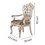 Benjara BM191306 Faux Leather Upholstered Wooden Side Chair with Cabriole Legs, White and Brown, Set of Two