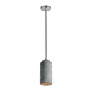 Benzara BM191645 Robust Pendant Light with Unique Sturdy Concrete Shade, Gray and Silver