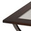 Benzara BM193816 Glass Inserted Wooden Coffee Table with Open Shelf and Castors, Brown