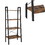 Benzara BM193923 4 Tiered Rustic Wooden Ladder Shelf with Iron Framework, Brown and Black