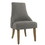 Benzara BM193935 Fabric Upholstered High Back Dining Chair with Wooden Legs, Gray and Brown