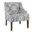 Benzara BM193999 Fabric Upholstered Wooden Accent Chair with Swooping Armrests and Damask Pattern Design, Multicolor
