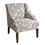 Benzara BM194012 Fabric Upholstered Wooden Accent Chair with Swooping Arms, Gray and Brown