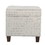 Benzara BM194105 Wooden Square Ottoman with Grid Patterned Fabric Upholstery and Hidden Storage, Beige and Brown