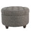 Benzara BM194139 Fabric Upholstered Wooden Ottoman with Tufted Lift Off Lid Storage, Dark Gray