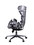 Benzara BM194316 Metal Framed Wingback Office Chair with Leatherette Upholstered Horizontal Panels, Black and Gray