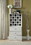 Benzara BM194373 Wooden Wine Cabinet with Wine Bottle Rack and Three Drawers, White