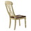 Benzara BM194400 Wooden Side Chair with Overlapped Design Back and Scoop Seat, White and Brown, Set of Two