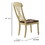 Benzara BM194400 Wooden Side Chair with Overlapped Design Back and Scoop Seat, White and Brown, Set of Two