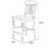 Benzara BM194405 Wooden Counter Height Chair with Overlapped Design Back and Scoop Seat, White and Brown, Set of Two