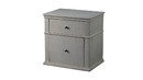 Benjara BM194583 Spacious Fabric Upholstered Wooden Nightstand with Two Drawers, Light Gray
