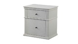 Benjara BM194585 Fabric Upholstered Wooden Nightstand with Two Drawers, White