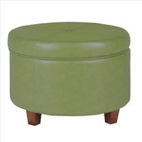 Benjara BM194947 Leatherette Upholstered Wooden Ottoman with Single Button Tufted Lift Top Storage, Green, Large