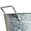 Benjara BM195212 Embossed Design Oval Shape Galvanized Steel Tub with Side Handles, Small, Silver