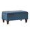 Benjara BM195760 Fabric Upholstered Wooden Storage Bench With Nail head Trim, Large, Blue and Brown