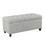 Benjara BM195766 Fabric Upholstered Button Tufted Wooden Bench With Hinged Storage, Light Gray and Brown