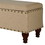 Benjara BM195770 Fabric Upholstered Wooden Storage Bench With Nail head Trim, Large, Tan Brown