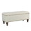 Benjara BM195771 Fabric Upholstered Wooden Storage Bench With Nail head Trim, Large, Cream and Brown