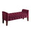 Benjara BM195778 Velvet Upholstered Button Tufted Wooden Bench Settee With Hinged Storage, Pink and Brown