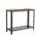 Benjara BM195811 Iron Framed Console Table with Wooden Top and Wire Mesh Open Shelf, Brown and Black