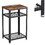 Benjara BM195880 Industrial Style Iron and Wood Side Table with Two Tier Mesh Shelves, Black and Brown