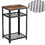 Benjara BM195880 Industrial Style Iron and Wood Side Table with Two Tier Mesh Shelves, Black and Brown