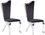 Benjara BM195935 Fabric Upholstered Metal Side Chairs with Asymmetrical Backrest, Silver and Black, Set of Two