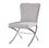 Benjara BM195936 Velvet Upholstered Metal Side Chair with X Style Base, Light Gray and Silver, Set of Two