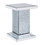 Benjara BM195940 Square Wooden and Mirror End Table with Faux Crystal Inlay, Silver