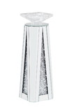 Benjara BM195998 Wood and Glass Candle Holder with Faux Crystal Inserts, Clear, Set of Two, Small