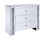Benjara BM196005 Wood and Mirror Cabinet with Three Drawers, Clear