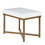 Benjara BM196045 Metal Framed Bench with Button Tufted Velvet Upholstered Seat, White and Gold