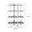 Benjara BM196196 Geometric Metal Framed Bookshelf with Four Open Wooden Shelves, Brown and Silver
