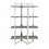Benjara BM196196 Geometric Metal Framed Bookshelf with Four Open Wooden Shelves, Brown and Silver