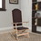 Benjara BM196595 Wooden Folding Rocking Chair with Woven Fabric Upholstered Seat and Back, Brown