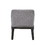 Benjara BM196674 Linen Upholstered Wooden Side Chair with Curved Backrest and Block Legs, Set of 2, Gray