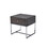 Benjara BM196688 Wooden End Table with Tubular Metal Base and Spacious Drawer, Gray and Silver