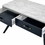 Benjara BM196711 Faux Concrete Desk with Two Drawers and Flared Legs, Black and Gray