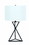 Benzara BM196751 Contemporary Style Metal Table Lamp with Drum Shape Fabric Shade, White and Black