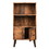 Benjara BM197495 2 Tier Wooden Bookshelf with Storage Cabinet and Angled Legs, Brown